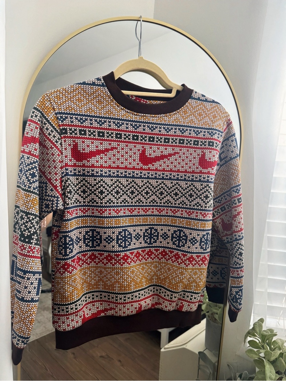 Nike Multicolor Patterned Crewneck Sweater - Kids Medium NWT